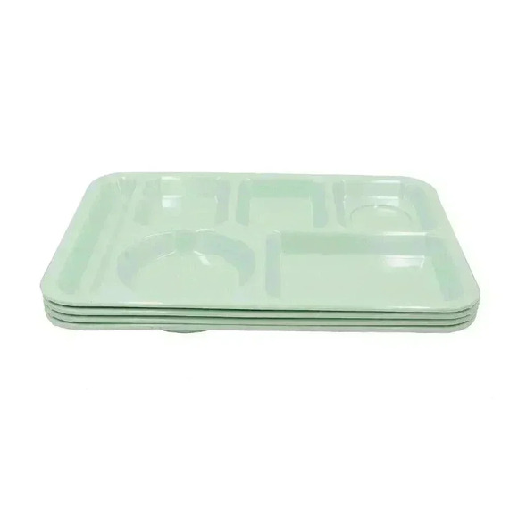 Vintage Mint Food Trays Set of 3 Trays for Decor Plastic Cafeteria Trays Serving - Picture 3 of 6